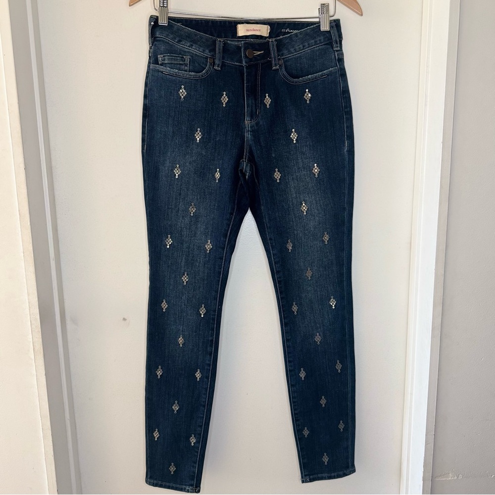 Sundance Primrose sequin embellished skinny Denim jeans Women’s 26